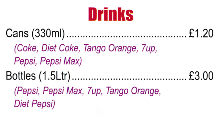 Menu for China City Chinese takeaway on Nottingham Road in Eastwood NG16 3NQ