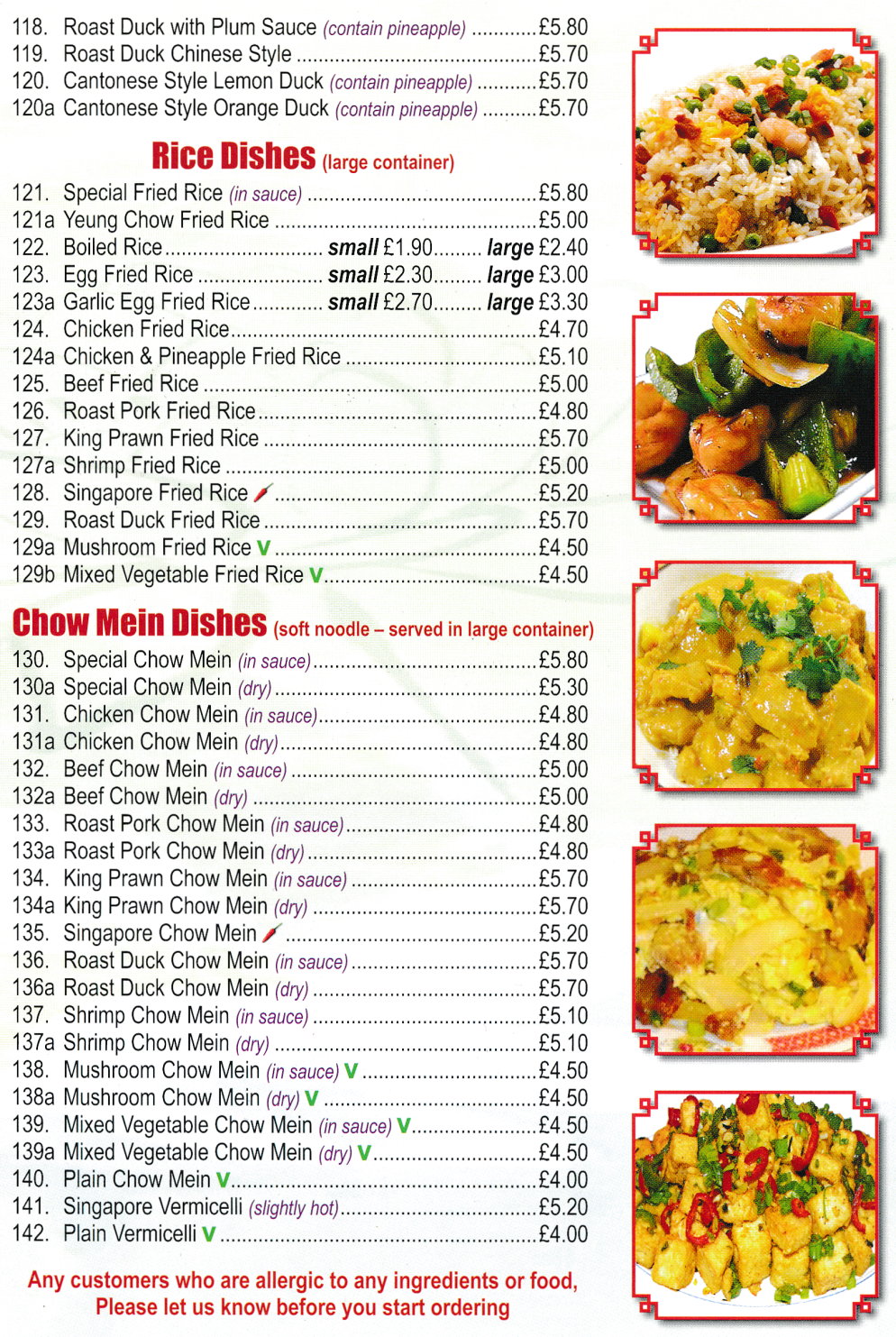 Menu for China City Chinese food takeaway and delivery in Eastwood near Nottingham