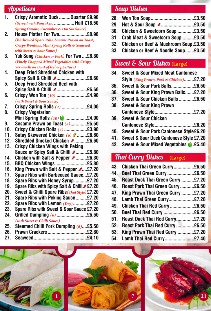 Menu for Classic Canton Chinese takeaway on Nottingham Road in Ripley, Derbyshire DE5 3AX