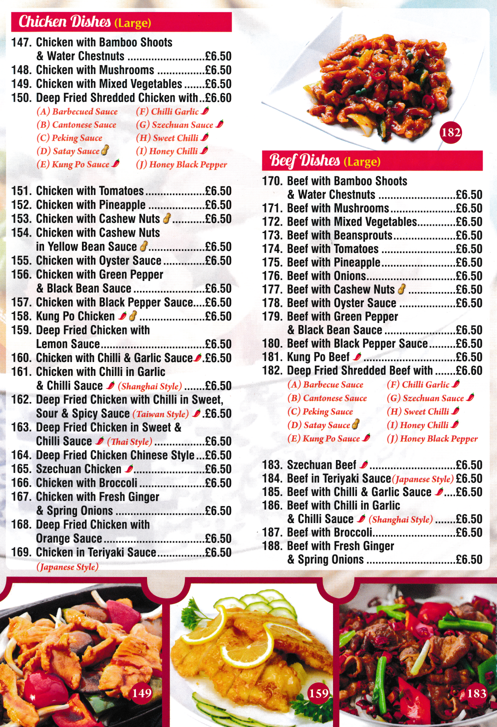 Menu for Classic Canton Chinese takeaway on Nottingham Road in Ripley, Derbyshire DE5 3AX