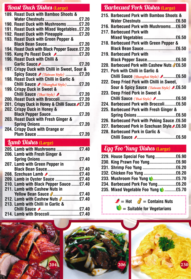 Menu for Classic Canton Chinese takeaway on Nottingham Road in Ripley, Derbyshire DE5 3AX