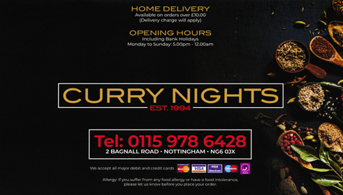 Curry Nites Indian takeaway in Basford, Nottingham NG6 0JX