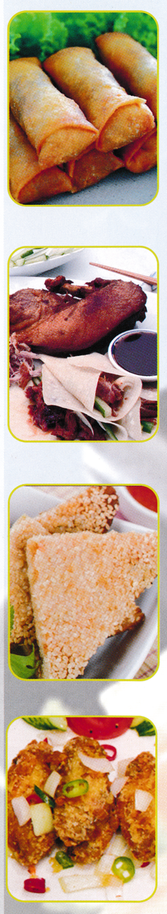 Menu for Good Earth Photos of Chinese dishes available at Good Earth - Spring Rolls, Aromatic Crisyp Duck, Sesame Prawn Toast..