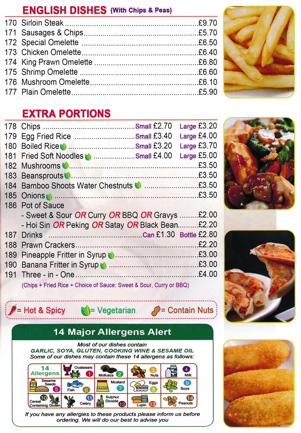 Menu for Good Earth Menu for Good Earth Chinese takeaway in Mansfield - dishes include; Banana Fritter in Syrup, Sirloin Steak, King Prawn Omelette..