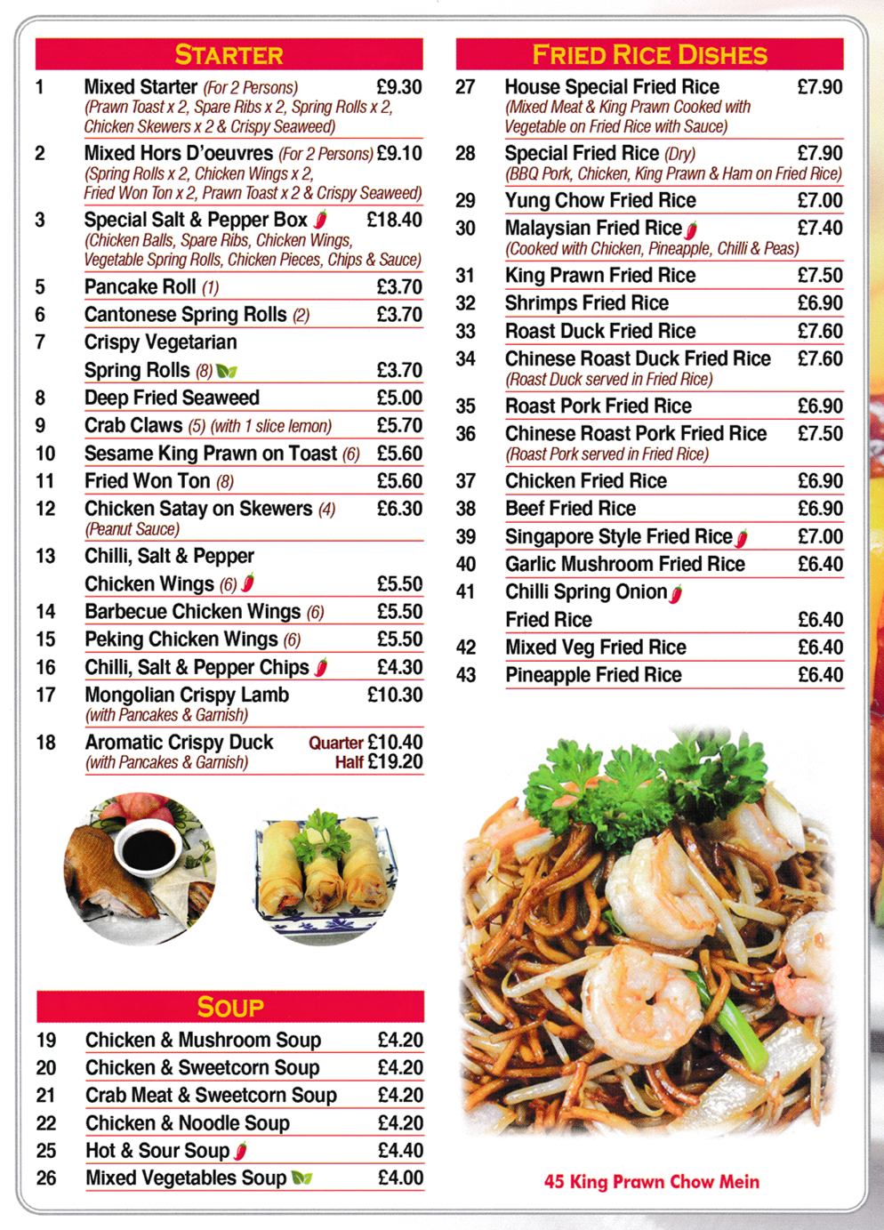 Takeaway and delivery menu for Good Luck in Draycott near Derby
