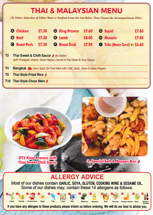 Menu for Good Luck - Thai & Malaysian Dishes
