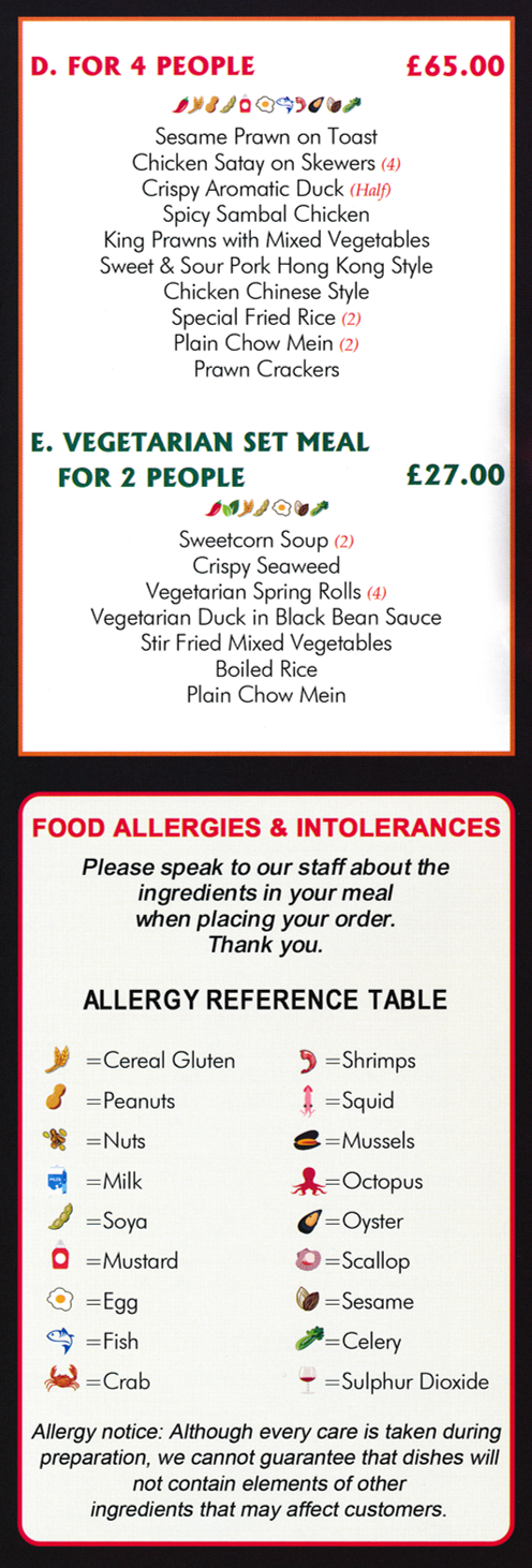 Menu for Happy Phoenix - Chinese, Thai and Japanese Udon dishes to takeaway or delivered in Beeston