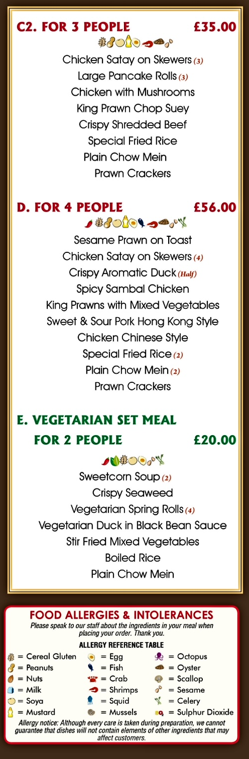 Menu for Happy Phoenix - Chinese, Thai and Japanese Udon dishes to takeaway or delivered in Beeston