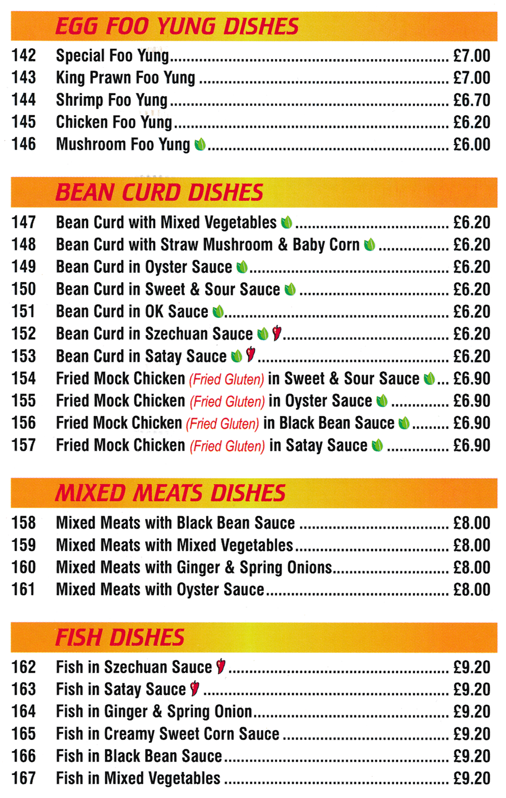 Menu for Jade Garden Chinese food takeaway in Wollaton, Nottingham