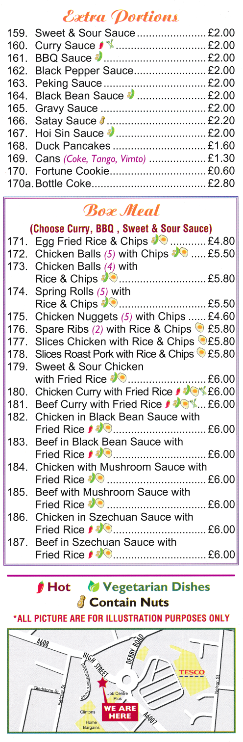 Menu for Lucky Star Chinese takeaway food in Heanor