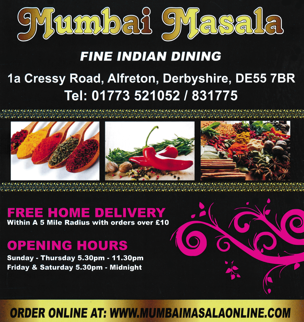Mumbai Masala takeaway menu - Indian restaurant on Cressy Road in Alfreton, Derbyshire DE55 7BR