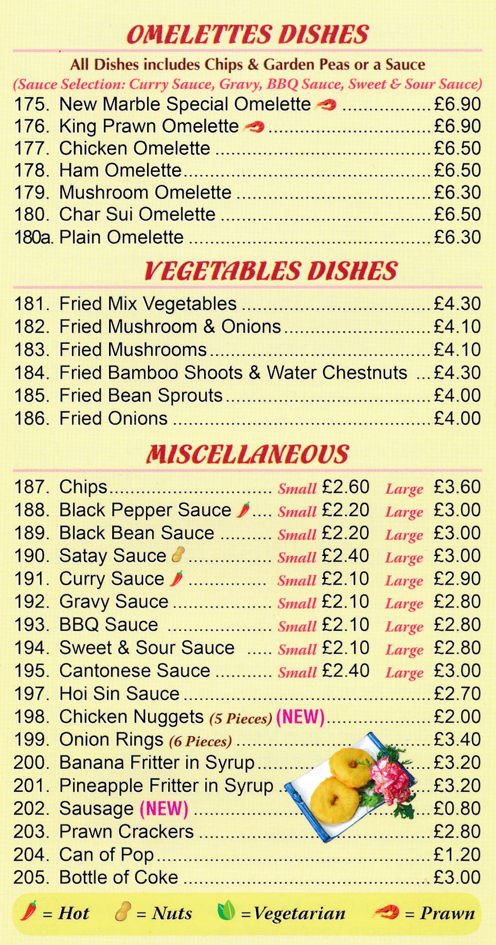 Menu for New Marble Menu for New Marble Chinese and Cantonese cuisine takeaway on Park Road in Ilkeston, Derbyshire DE7 5DA