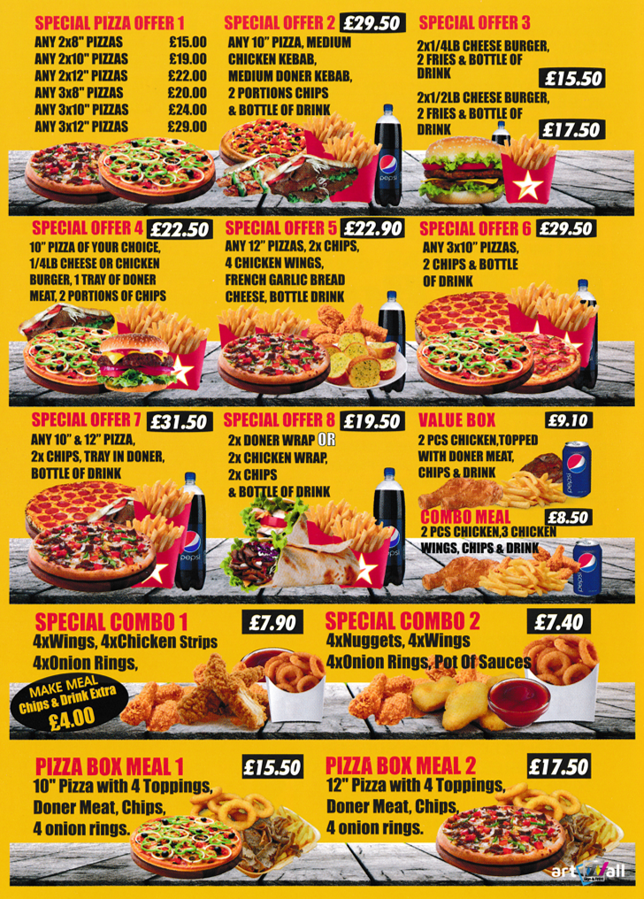Menu for Pizza Bella; pizza takeaway and delivery in Ilkeston, Kirk Hallam, Cotmanhay, West Hallam..