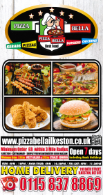 Takeaway and delivery menu for Pizza Bella on Bath Street in Ilkeston
