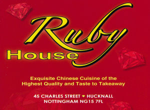 Menu for Ruby House Chinese takeaway in Hucknall