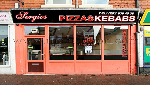 Sergio's pizza takeaway in Sandiacre Photo of Sergio's pizza, kebab and fast food takeaway in Sandiacre near Nottingham
