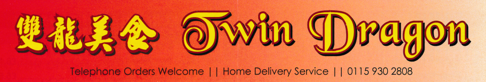 Menu for Twin Dragon - Chinese food takeaway in Awsworth near Nottingham