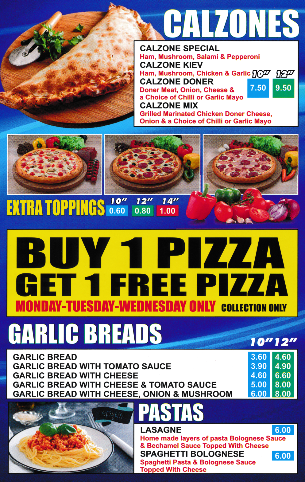 Menu for Viviano Pizza; takeaway and delivery in Somercotes near Alfreton DE55 4JG
