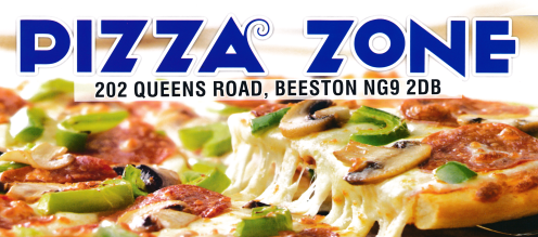 Menu for Pizza Zone; pizzas, kebabs and fast food takeaway.