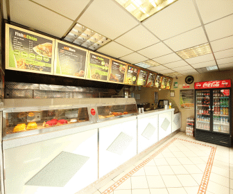 The Kegworth Fish Bar counter